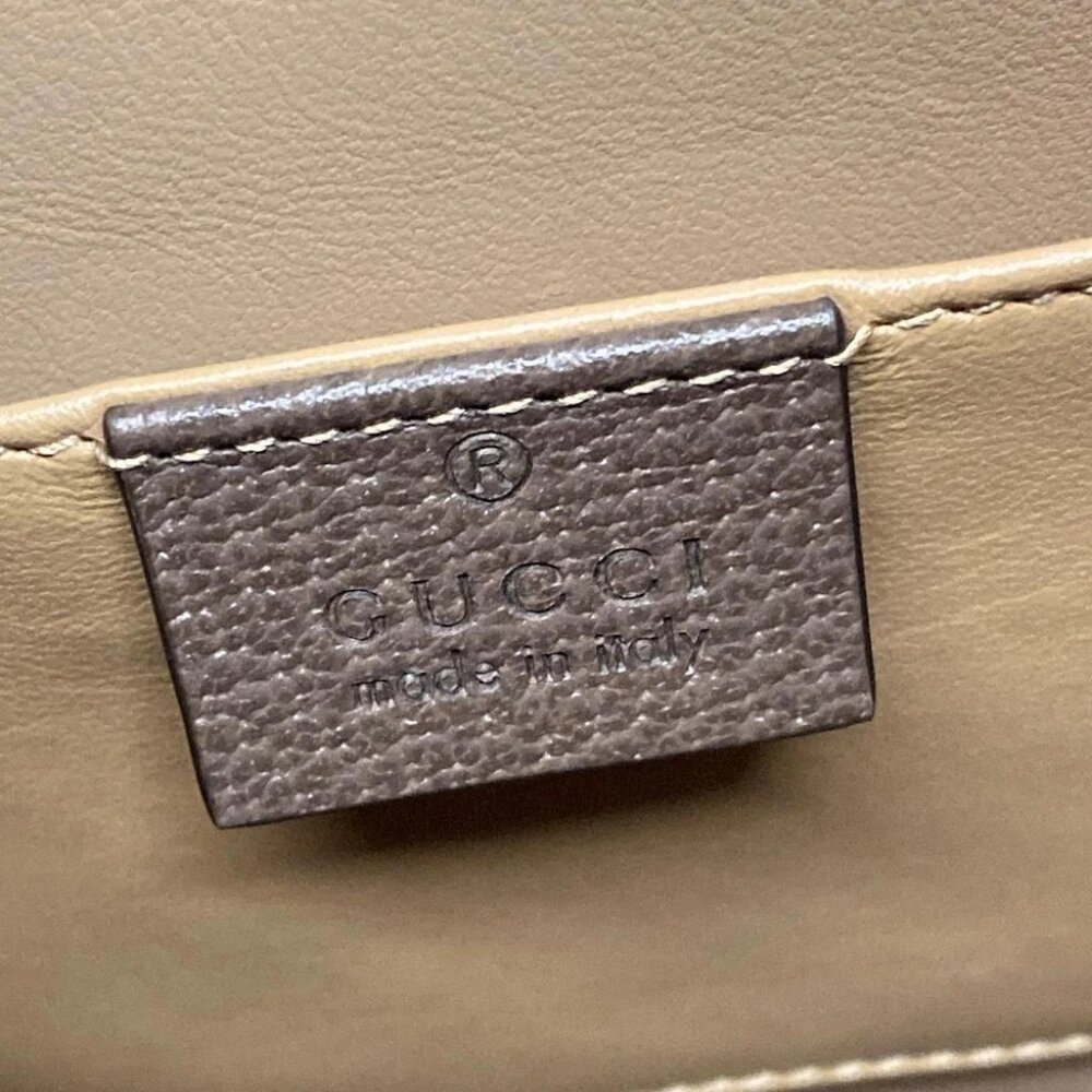 GUCCI Diana Jumbo GG Small Tote Bag 660195 Beige Dark Brown Jacquard Leather - Picture 14 of 15